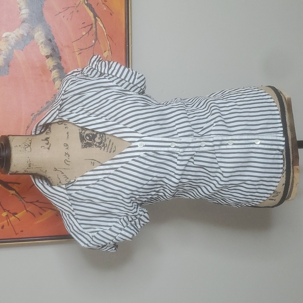 FRAME Button Down Rolled Sleeve Top Size Small